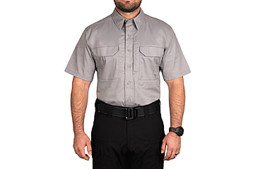 Image of First Tactical V2 Tactical Short Sleeve Shirt - Mens, Tall, Nickel Gray, 3XL, 112007-083-3XL-T