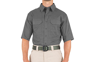 Image of First Tactical V2 Tactical Short Sleeve Shirt - Mens, Wolf Grey, 2XL, T, 112007-036-XXL-T