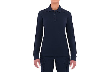 Image of First Tactical WoMens Cotton L/S Polo w/Pen Pocket, Midnight Navy, Extra Small 121502-729-XS