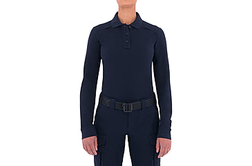 Image of First Tactical WoMens Cotton L/S Polo w/Pen Pocket, Midnight Navy, Extra Small 121502-729-XS