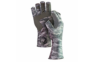 Image of Fish Monkey Half Finger Guide Gloves, Grey Water Camo, XL, FM11-GREYWTRCAM-XL