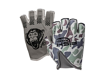 Image of Fish Monkey Stubby Guide Gloves, Old School Beige, 2XL, FM18-OLDSCHBG-XXL