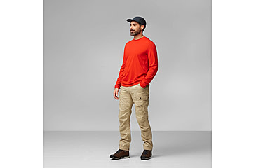Image of Fjallraven Abisko Day Hike Long Sleeve - Mens, Flame Orange, Extra Large, F12600214-214-XL