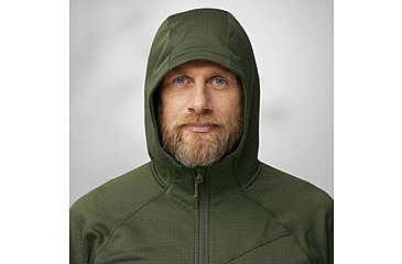 Image of Fjallraven Abisko Grid Fleece Hoodie - Mens, Deep Forest, Small, F12600228-662FR-S