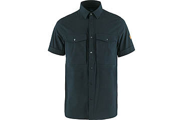 Image of Fjallraven Abisko Trekking Short Sleeve Shirt - Mens, Dark Navy, Small, F87939-555-S