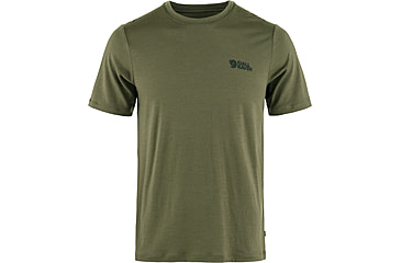 Image of Fjallraven Abisko Wool Logo Short Sleeve - Mens, Laurel Green, Medium, F86977-625-M