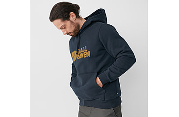 Image of Fjallraven Logo Hoodie - Mens, Dark Navy, Medium, F84144-555-M