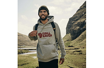 Image of Fjallraven Logo Hoodie - Mens, Light Olive, Extra Large, F84144-622-XL