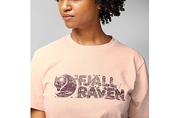 Image of Fjallraven Lush Logo T-Shirt - Womens, Chalk Rose, Extra Large, F14600165-302-XL