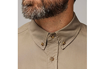 Image of Fjallraven Ovik Air Stretch Short Sleeve Shirt - Mens, Suede Brown, Small, F12600213-244-S