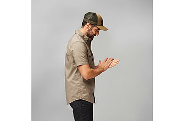 Image of Fjallraven Ovik Air Stretch Short Sleeve Shirt - Mens, Suede Brown, Small, F12600213-244-S