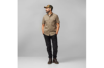 Image of Fjallraven Ovik Air Stretch Short Sleeve Shirt - Mens, Suede Brown, Small, F12600213-244-S