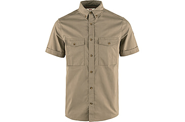 Image of Fjallraven Ovik Air Stretch Short Sleeve Shirt - Mens, Suede Brown, Small, F12600213-244-S