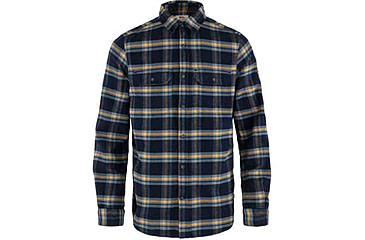 Image of Fjallraven Ovik Heavy Flannel Shirt - Mens, Dark Navy/Buckwheat Brown, Medium, F82978-555-232-M