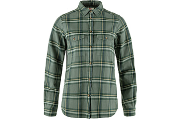 Image of Fjallraven Ovik Heavy Flannel Shirt - Womens, Patina Green/Deep Patina, 2XS, F86999-614-679-XXS
