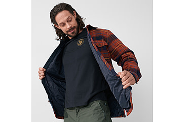 Image of Fjallraven Ovik Lite Padded Shirt - Mens, Autumn Leaf-Dark Navy, Medium, F87069-215-555-M