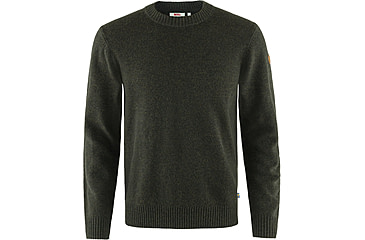 Image of Fjallraven Ovik Round-Neck Sweater - Mens, Dark Olive, Extra Large, F87323-633-XL