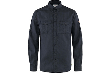 Image of Fjallraven Ovik Travel Long Sleeve Shirt - Mens, Dark Navy, 2XL, F87208-555-XXL