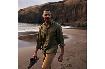 Image of Fjallraven Ovik Travel Long Sleeve Shirt - Mens, Green, Extra Small, F87208-620-XS