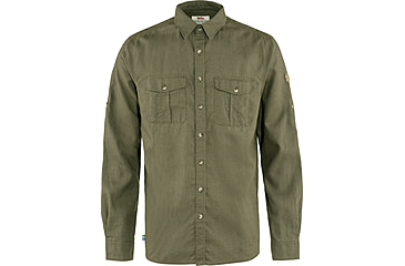 Image of Fjallraven Ovik Travel Long Sleeve Shirt - Mens, Green, Extra Small, F87208-620-XS
