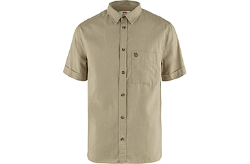 Image of Fjallraven Ovik Travel Short Sleeve Shirt - Mens, Sand Stone, Small, F87039-195-S