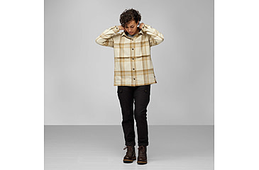 Image of Fjallraven Singi Flannel Overshirt - Womens, Chalk White/Dune Beige, Small, F86986-113-196-S