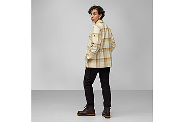 Image of Fjallraven Singi Flannel Overshirt - Womens, Chalk White/Dune Beige, Small, F86986-113-196-S
