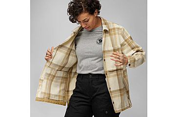 Image of Fjallraven Singi Flannel Overshirt - Womens, Chalk White/Dune Beige, Small, F86986-113-196-S