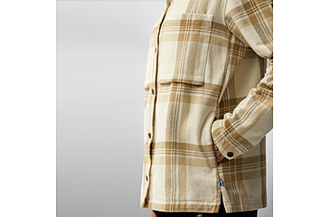 Image of Fjallraven Singi Flannel Overshirt - Womens, Chalk White/Dune Beige, Small, F86986-113-196-S