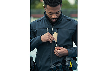 Image of Flying Cross Dutyguard Full Zip Softshell Jacket - Mens, LAPD Navy, Long, Large, 5740086LARGELONG