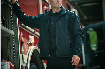 Image of Flying Cross Dutyguard Full Zip Softshell Jacket - Mens, LAPD Navy, Long, Large, 5740086LARGELONG