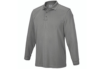 Image of Flying Cross Long Sleeve Impact Polo Shirt - Men's, Gray, Extra Large, 322101XLARGENA