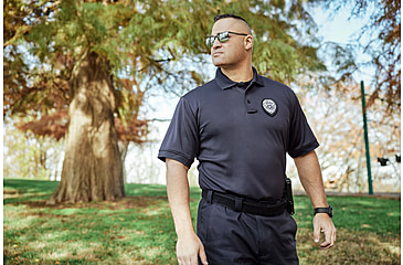 Image of Flying Cross Short Sleeve Impact Polo, Black - 320010LARGENA