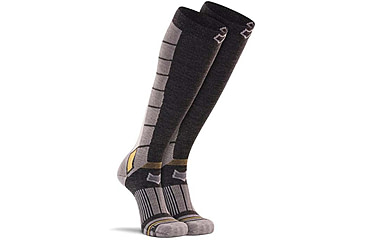 Image of Fox River Grenoble Ultra-Lightweight Over-the-Calf Ski and Snowboard Sock - Men's, Charcoal/Yellow, Medium, 197712