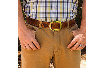 Image of Galco SB26 1 1/2in Center Post Flat Back Basket Stamped Holster Belt, Tan, 46in, SB26-46