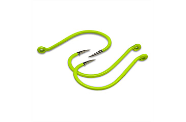 Image of Gamakatsu Octopus Hook, Barbed, Needle Point Ringed Eye, Chartreuse, Size 2/0, 5 per Pack, 02612-C