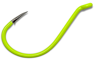 Image of Gamakatsu Octopus Hook, Barbed, Needle Point Ringed Eye, Chartreuse, Size 2/0, 5 per Pack, 02612-C