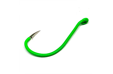 Image of Gamakatsu Octopus Hook, Barbed, Needle Point Ringed Eye, Fluorescent Green, Size 2, 6 per Pack, 02609-LG