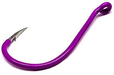 Image of Gamakatsu Octopus Hook, Barbed, Needle Point Ringed Eye, Fluorescent Purple, Size 2, 6 per Pack, 02609-PU