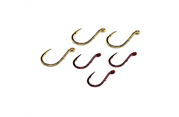 Image of Gamakatsu 0 Single Egg Hook, Needle Point, Sliced Shank Offset, Salmon Egg, Ringed Eye, Gold, Size 8, 10 per Pack, 4206