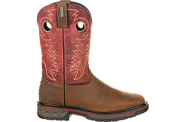 Image of Georgia Boot Carbo-Tec Waterproof 11 inch Pull-On Boot - Mens, Brown/Red, 12, GB00221-120M