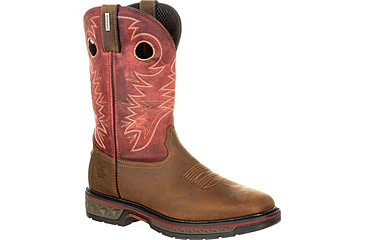 Image of Georgia Boot Carbo-Tec Waterproof 11 inch Pull-On Boot - Mens, Brown/Red, 12, GB00221-120M