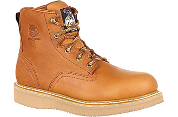 Image of Georgia Boot Wedge Steel Toe 6in Work Boot - Mens, Wide, Baracuda Gold, 10, G6342-100W