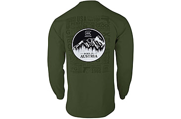 Image of Glock Born In Austria Cotton Long Sleeve Shirt - Mens, Military Green, Small, AP96065