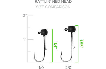 Image of Googan Squad Green Series Rattlin Ned Head 1/8oz Weight 2/0 Hook, GRNH-18-20-BL