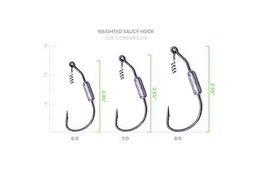 Image of Googan Squad Green Series Weighted Saucy Hook, 1/4oz 8/0 Hook, GWSH-14-80