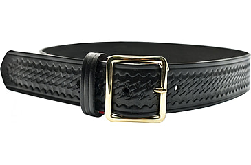 Image of Gould &amp; Goodrich Pants Garrison Belt, 42, Brass Buckle, Black Weave, B52-42WBR