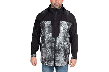 Image of Habit Anglers Bluff Rain Jacket, Habit Gray Waves/Black, Large, RS10032-O-8-6-L-4G5