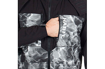 Image of Habit Anglers Bluff Rain Jacket, Habit Gray Waves/Black, Large, RS10032-O-8-6-L-4G5