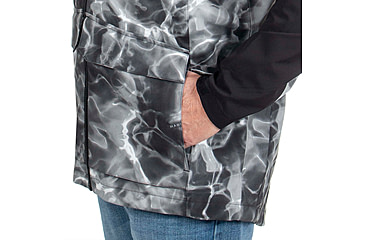 Image of Habit Anglers Bluff Rain Jacket, Habit Gray Waves/Black, Large, RS10032-O-8-6-L-4G5